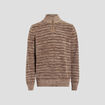 Pull avec col montant camel homme