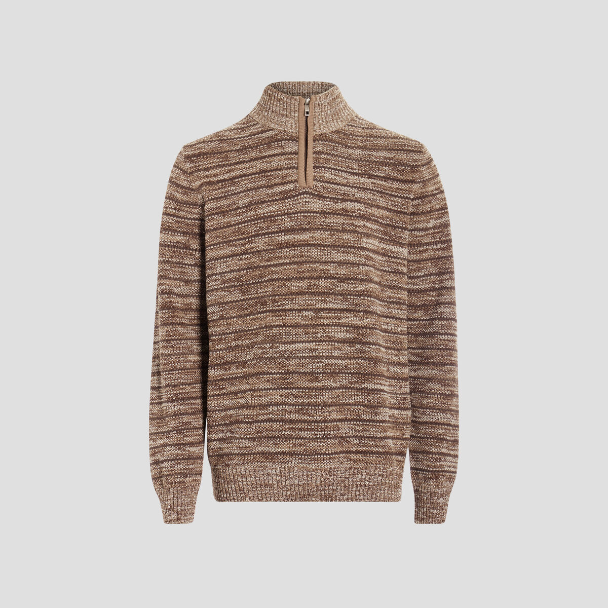 Pull avec col montant camel homme