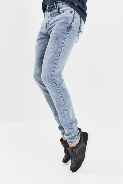 Jeans skinny taille standard denim bleach homme