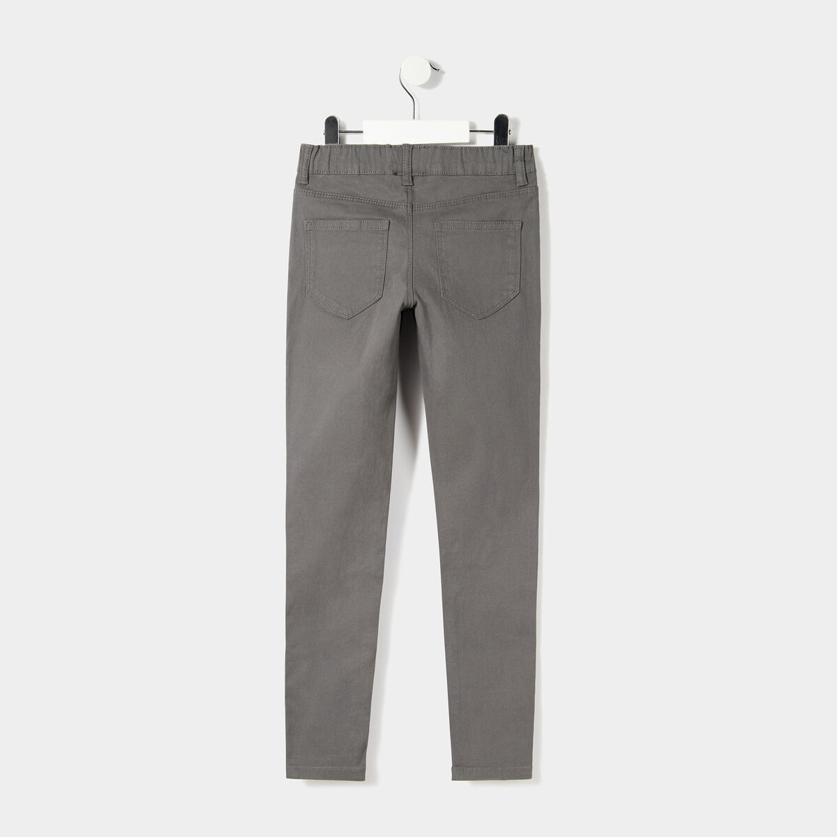 Pantalon tregging ajustable en coton gris foncé fille