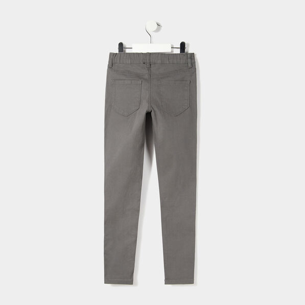 Pantalon tregging ajustable en coton gris foncé fille