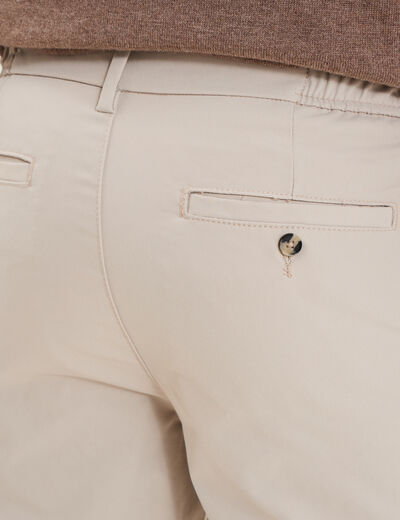 Pantalon chino droit extensible gris clair homme
