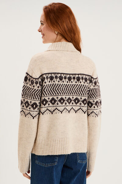 Gilet droit col &agrave; revers zipp&eacute; beige femme