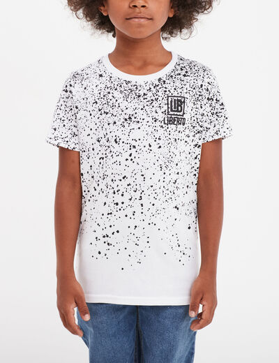 T-shirt manches courtes coton Liberto blanc garçon