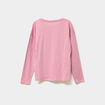 T-shirt col rond manches longues coton vieux rose fille