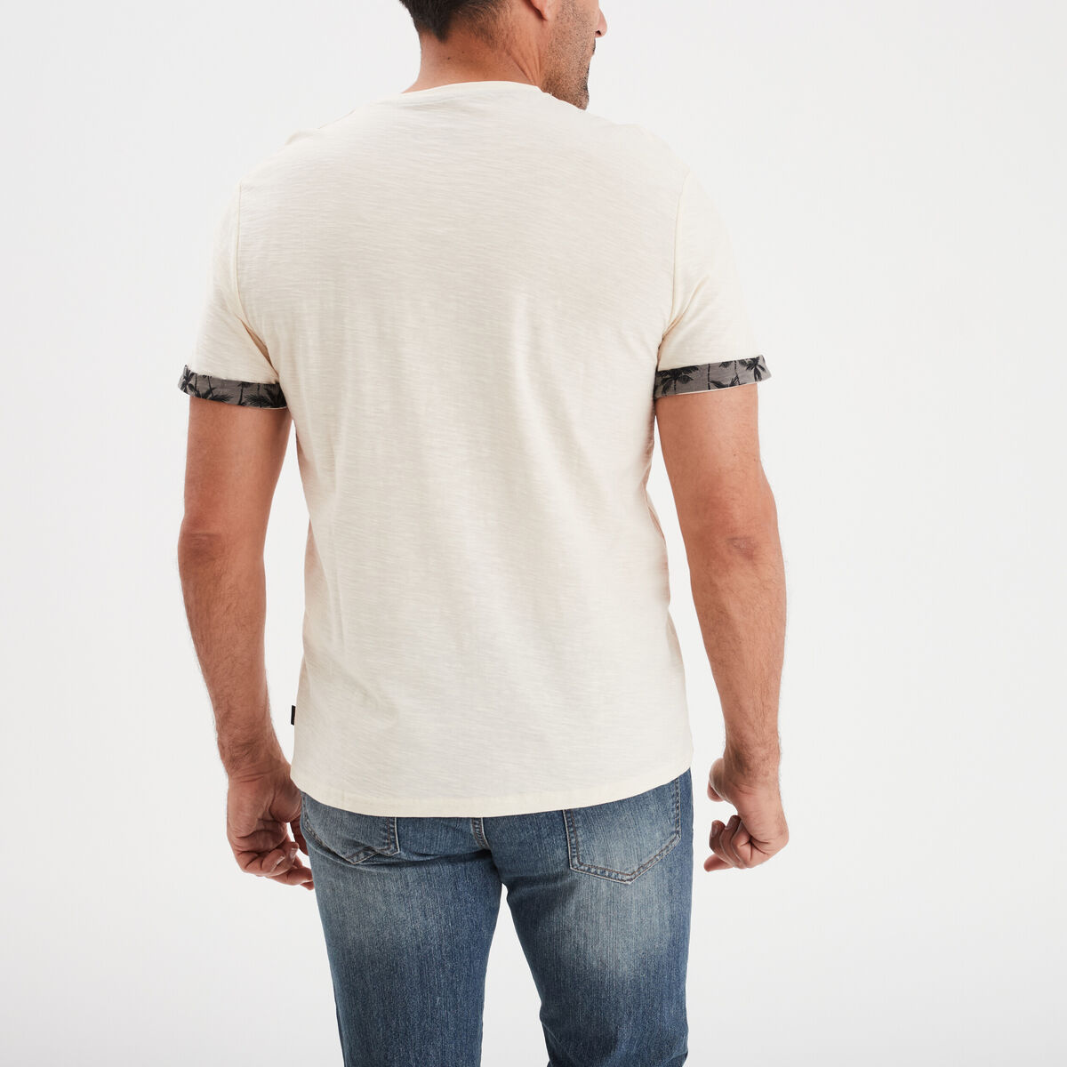 T-shirt manches courtes 1 poche Liberto ecru homme