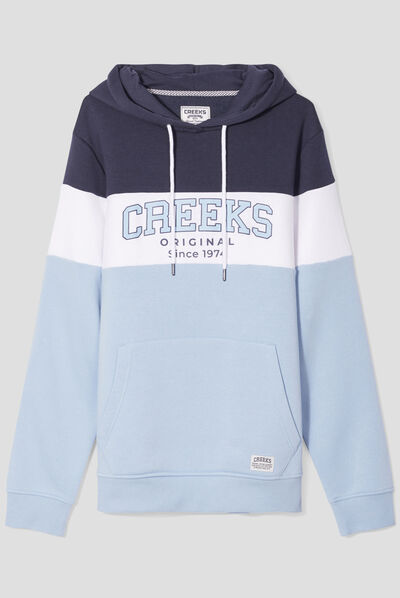 Sweat à capuche hoodie Creeks bleu ciel homme