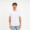 T-shirt col V slim stretch blanc homme
