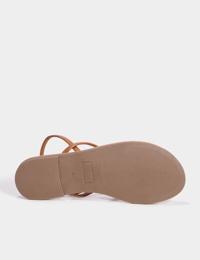 Sandales plates marron femme