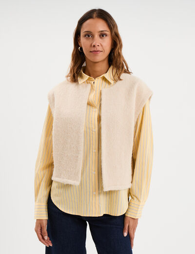 Veste sans manches sable femme