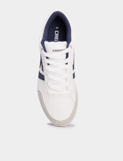 Tennis basses à lacets blanc homme
