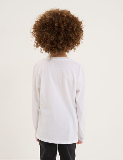 T-shirt manches longues blanc gar&ccedil;on