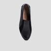 Loafers compensés en cuir noir femme