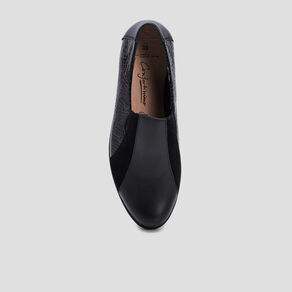 loafers compenses en cuir noir femme Loafers compensés en cuir noir femme