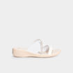 Mules brides crois&eacute;es &agrave; strass blanc femme