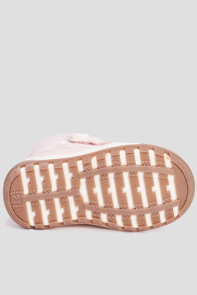 Bottines fourrées à scratchs Trappeur rose bébé fille
