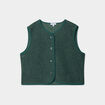 Gilet effet bouclette sans manches vert femme