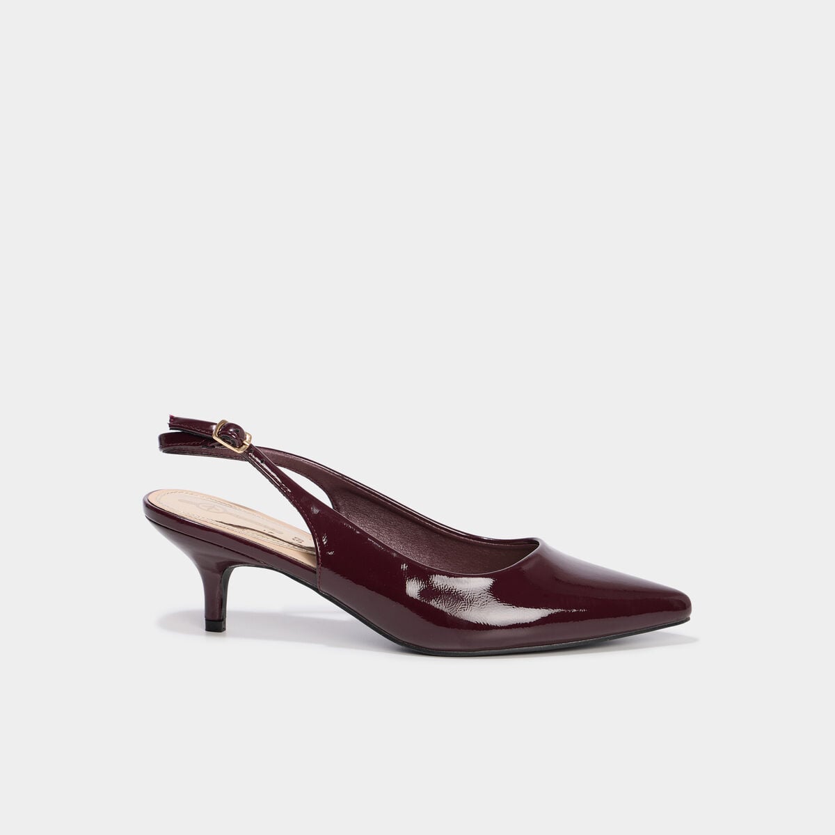 Escarpins vernis &agrave; talons bordeaux femme