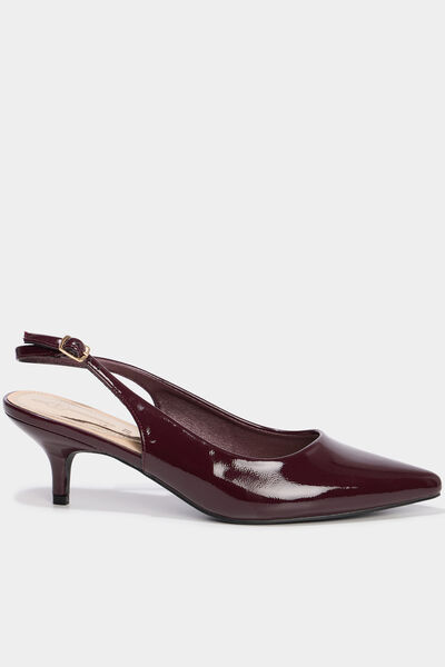 Escarpins vernis &agrave; talons bordeaux femme