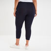 Legging corsaire taille &eacute;lastiqu&eacute;e bleu marine femme grande taille