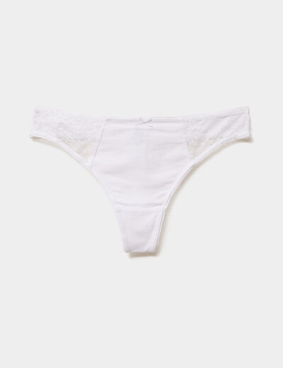 String coton majoritaire blanc femme