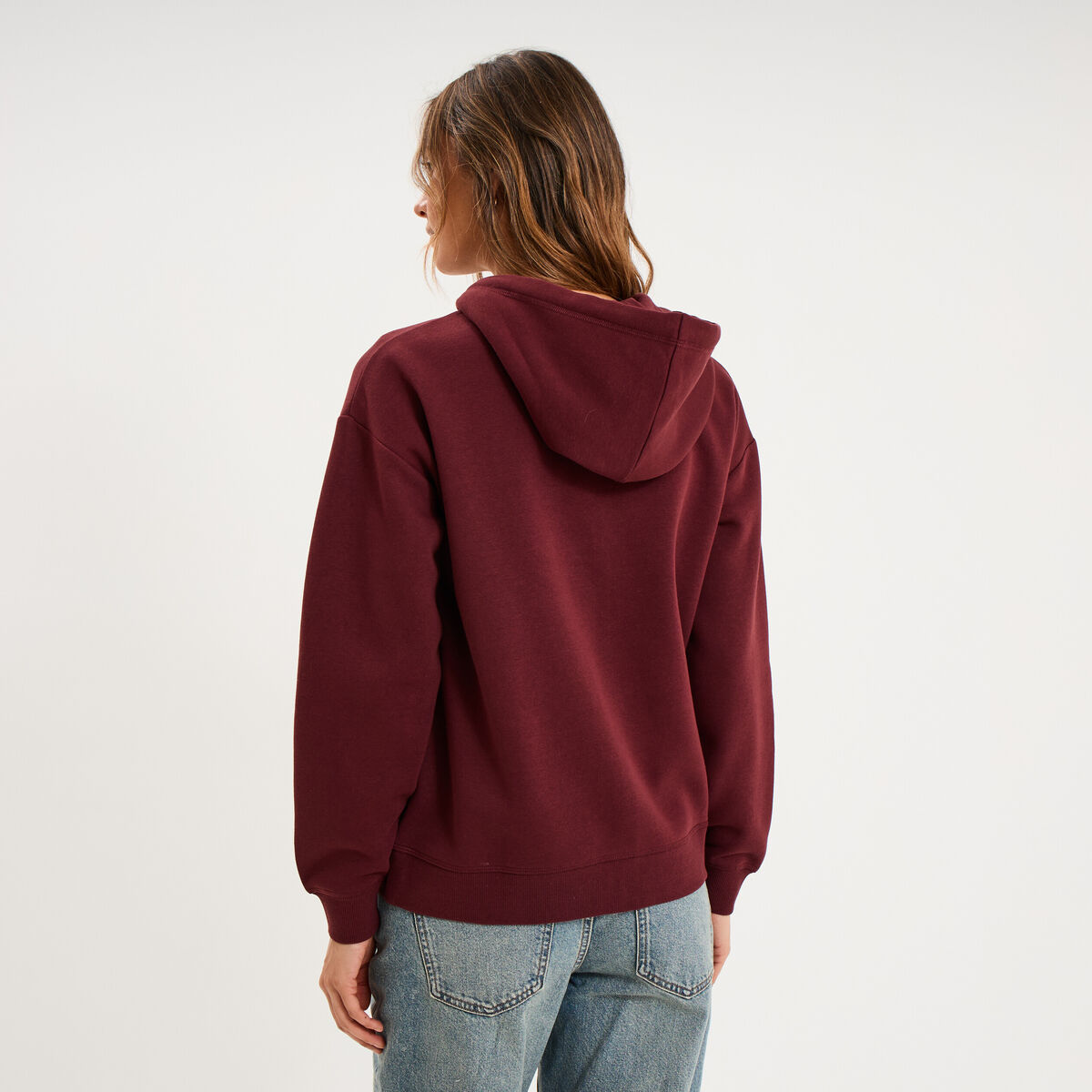 Sweat zipp&eacute; &agrave; capuche violet fonc&eacute; femme