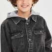 Chemise en jean &agrave; capuche Liberto denim noir gar&ccedil;on