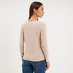 T-shirt &agrave; manches longues beige femme