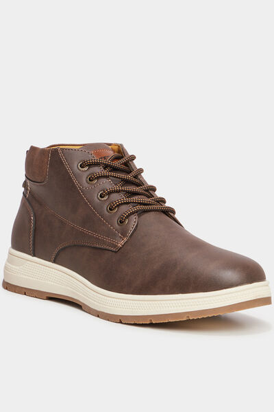 Baskets montantes &agrave; lacets marron homme
