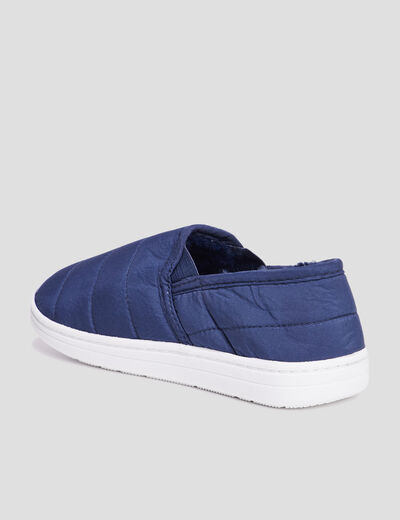 Chaussons doublure fausse fourrure bleu garçon