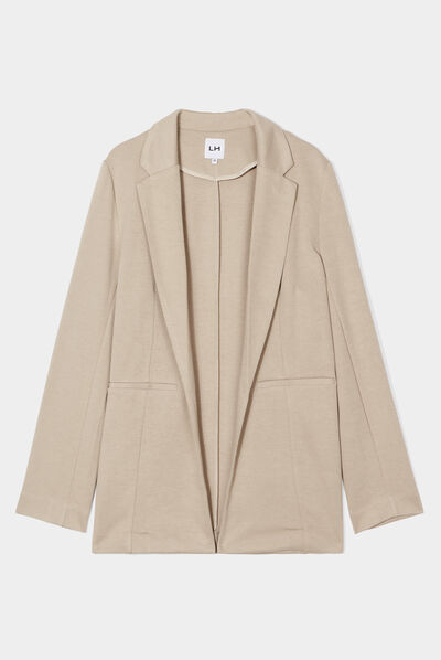 Veste blazer droite taupe femme