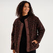 Veste r&eacute;versible matelass&eacute;e et polaire marron fonc&eacute; femme