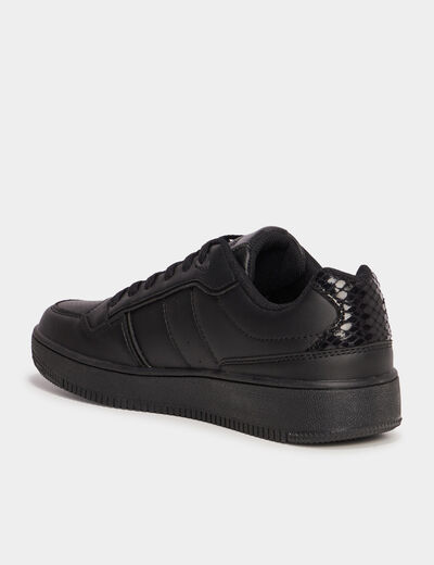 Tennis basses semelle &eacute;paisse Creeks noir femme