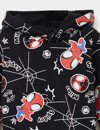 Sweat hoodie à capuche Spider-Man noir garçon