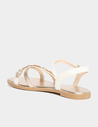Sandales brides à fleurs blanc fille
