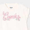 Sweat volants et d&eacute;tails brod&eacute;s Creeks creme b&eacute;b&eacute; fille