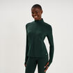 Veste de sport ajust&eacute;e avec fermeture vert fonc&eacute; femme