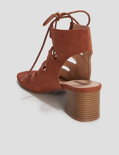 Sandales à talons et lacets Liberto marron femme