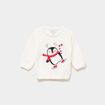 Pull de No&euml;l &agrave; sequins blanc b&eacute;b&eacute; fille