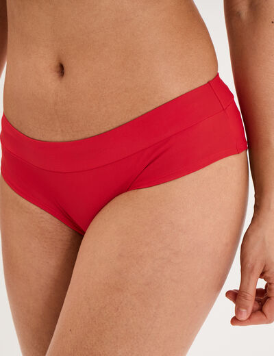 Bas de maillot de bain shorty rouge fonc&eacute; femme