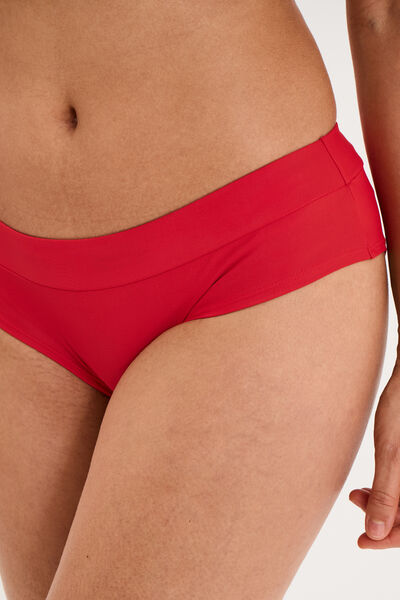 Bas de maillot de bain shorty rouge fonc&eacute; femme