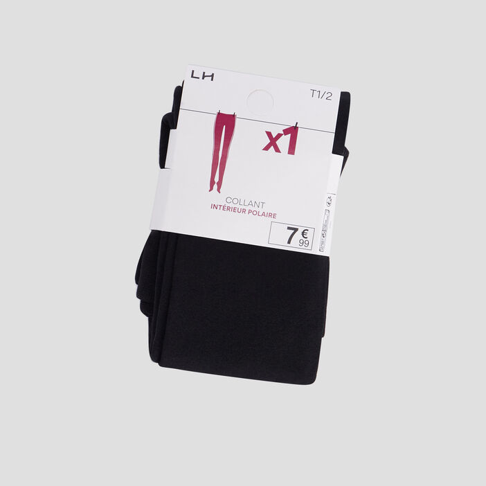 Collants intérieur polaire noir femme