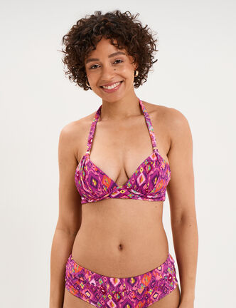 Haut de maillot de bain padd&eacute; violet femme