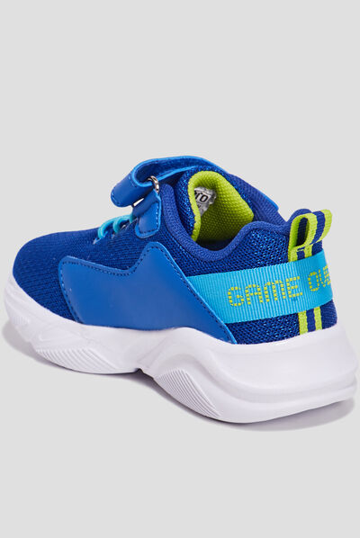 Baskets running à scratchs Liberto bleu garçon