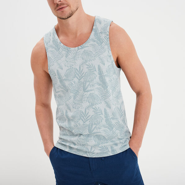 debardeur col rond coton creeks bleu ciel homme Débardeur col rond coton Creeks bleu ciel homme
