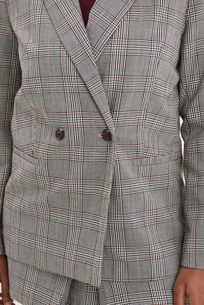 Veste blazer droite doublée beige femme