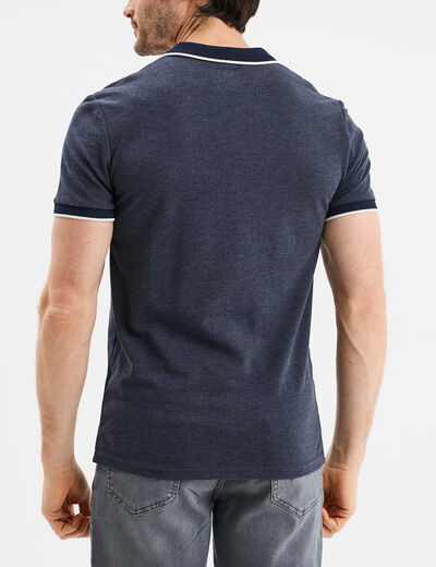 Polo droit manches courtes coton bleu marine homme