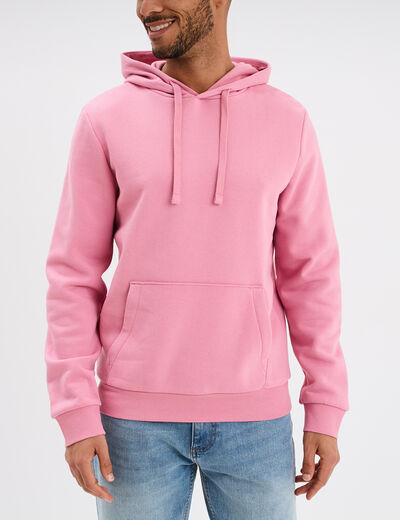 Sweat molleton &agrave; capuche hoodie rose homme