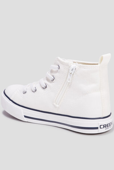 Tennis montantes en toile Creeks blanc fille