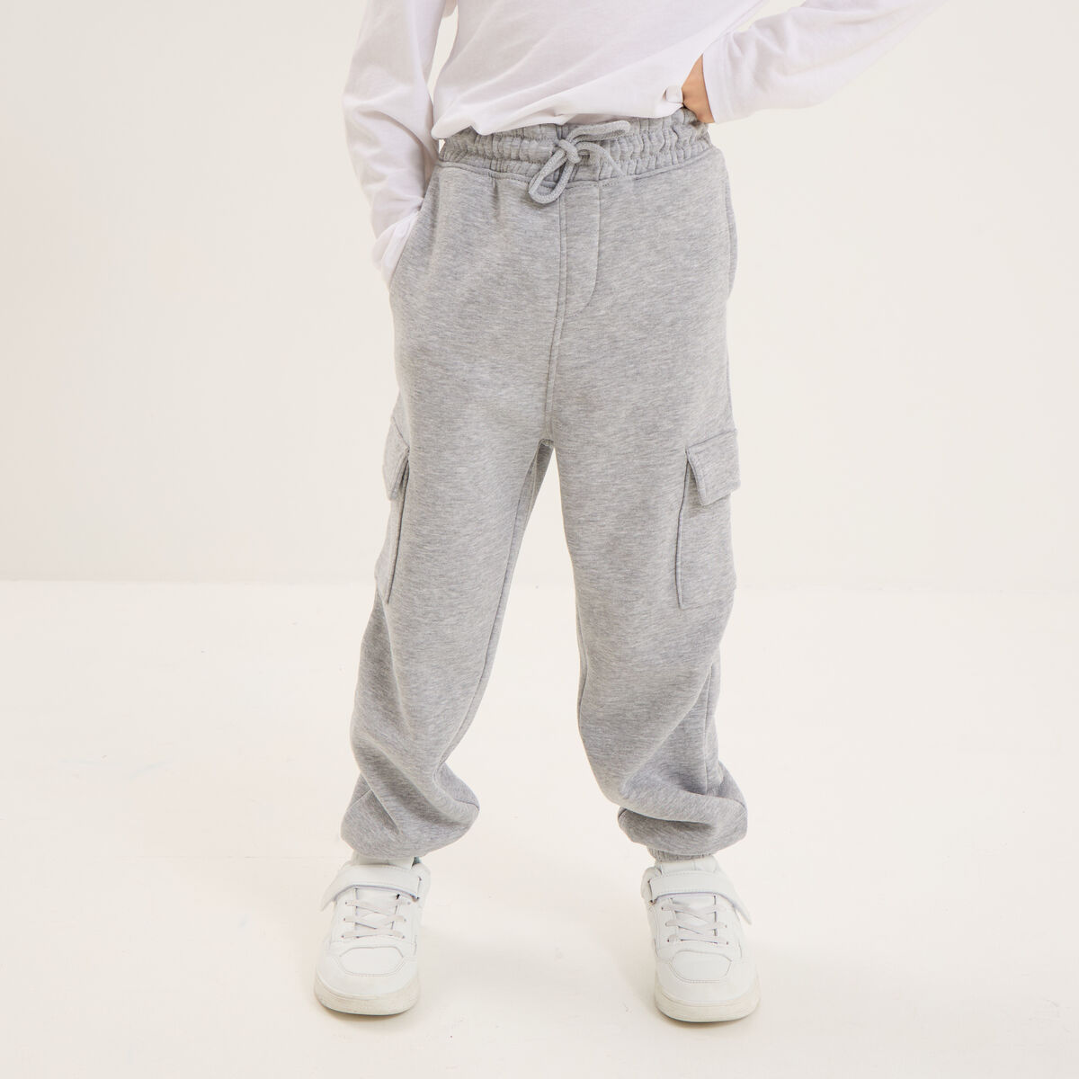 Pantalon de jogging cargo gris clair gar&ccedil;on